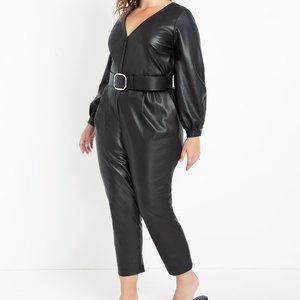 Eloquii Faux Leather Jumpsuit